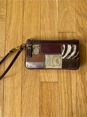 Coach y2k patchwork wristlet